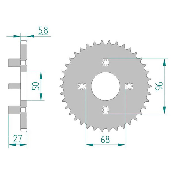 Esjot Kettenrad 10106-36 STAHL #420 36 Zähne 50-13005-36*