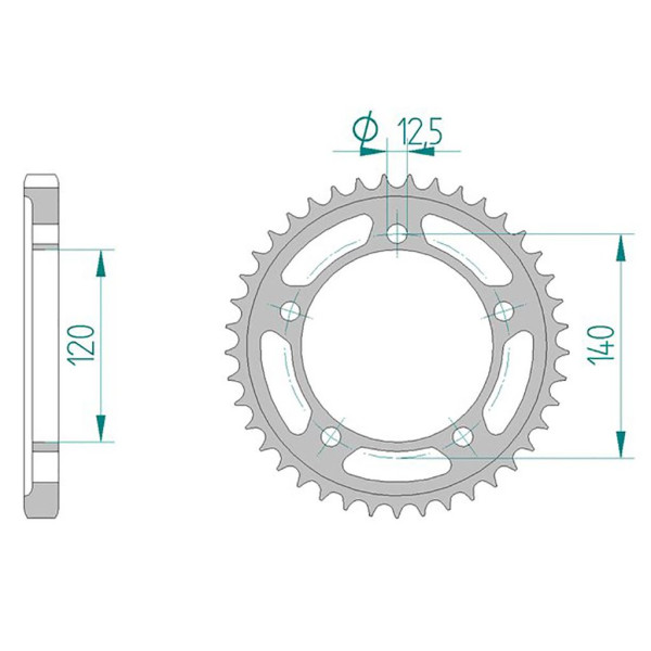 Esjot Kettenrad 14911-42 STAHL #530 42 Zähne 50-35052-42