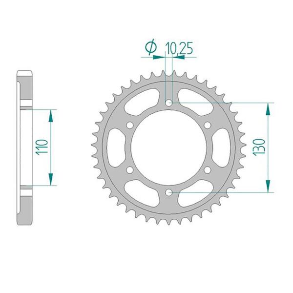 AFAM Kettenrad STAHL #530 43 Zähne 12813-43