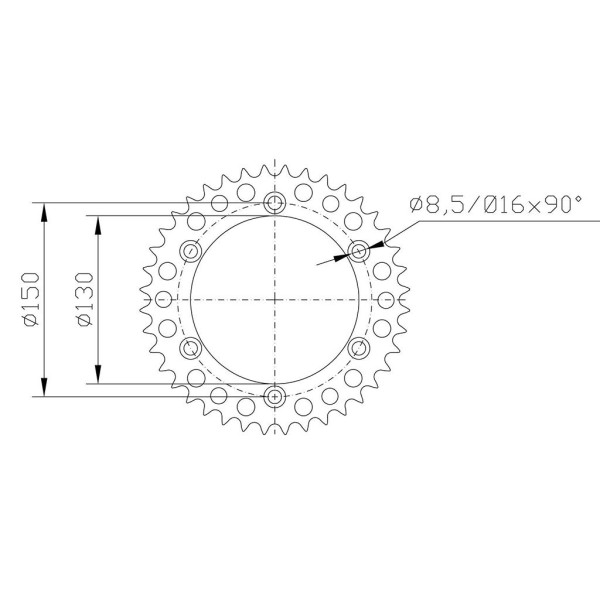 Kettenrad 13332N-44 ALU #520