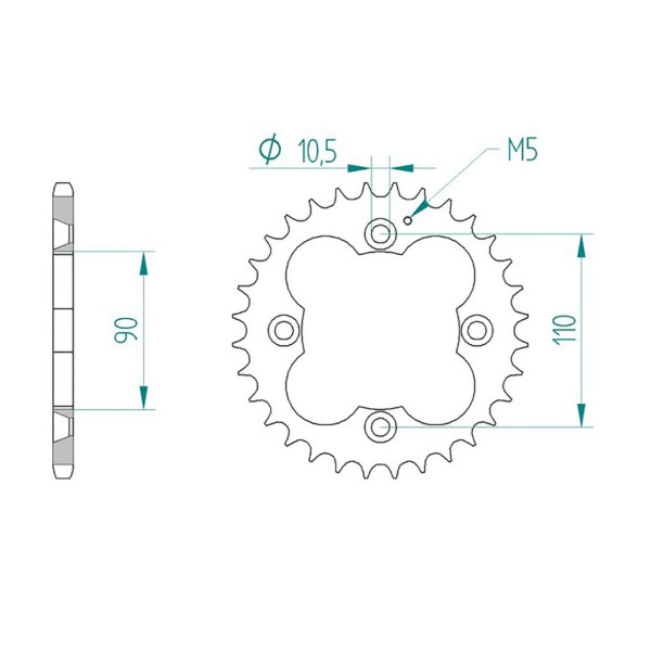 AFAM Kettenrad STAHL #520 32 Zähne 92324-32