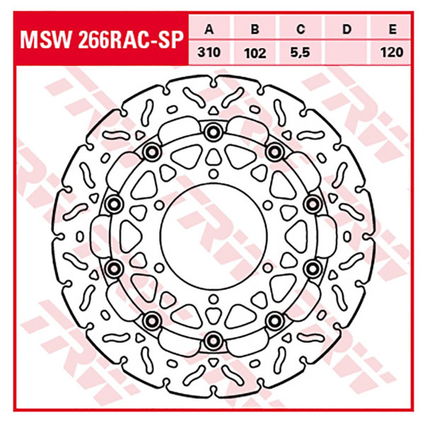 Bremsscheibe TRW MSW266RAC-SP 5,5 mm ohne ABE