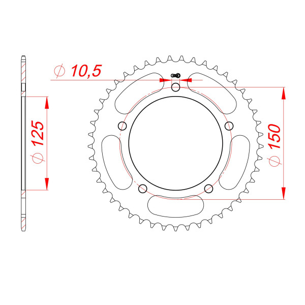 AFAM Kettenrad STAHL #520 45 Zähne 182501-45