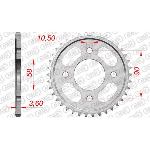 Kettenrad 10241-38 STAHL #420 38 Zähne