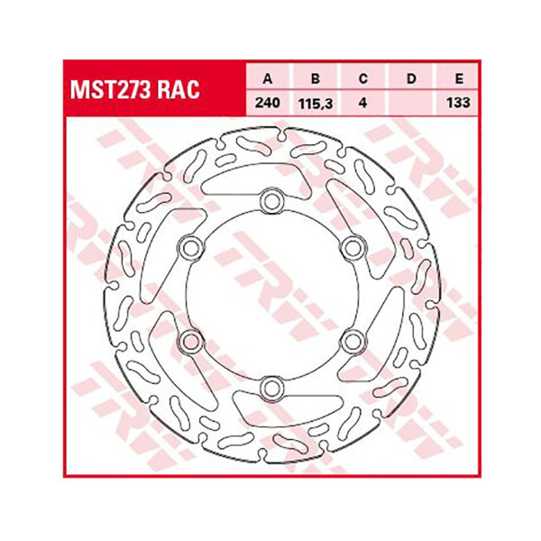 Bremsscheibe TRW MST273RAC