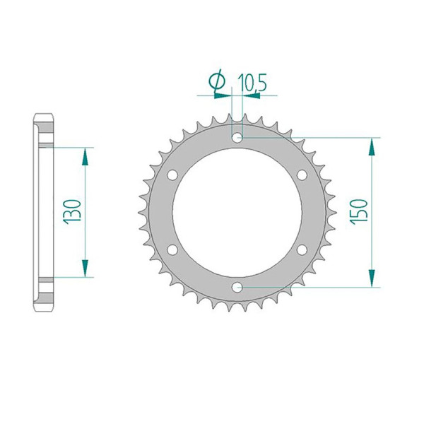Kettenrad 12802-46 STAHL #532 46 Zähne