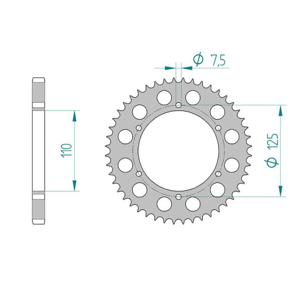 Kettenrad 59207-48 STAHL #428