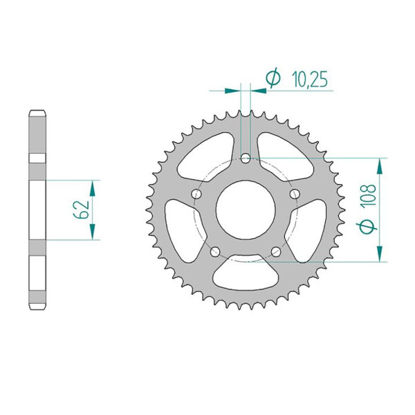 Kettenrad 47201-50 STAHL #428