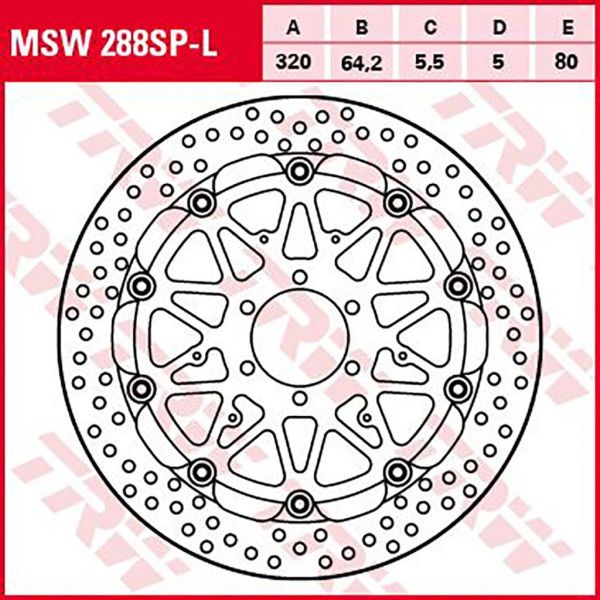 Bremsscheibe TRW MSW288SP-L 5,5 mm ohne ABE links