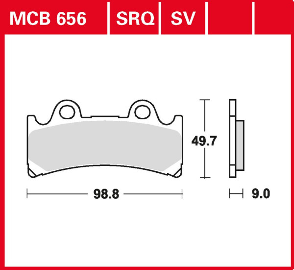 Bremsbelag TRW MCB656 organischer Allround-Bremsbelag