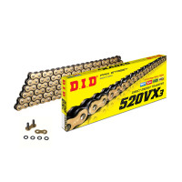 DID Kette 520 VX3 G&B 118 mit Niet-Schloss D520VX3-118L DID Kette 520 VX3 G&B 118 mit Niet-Schloss D520VX3-118L