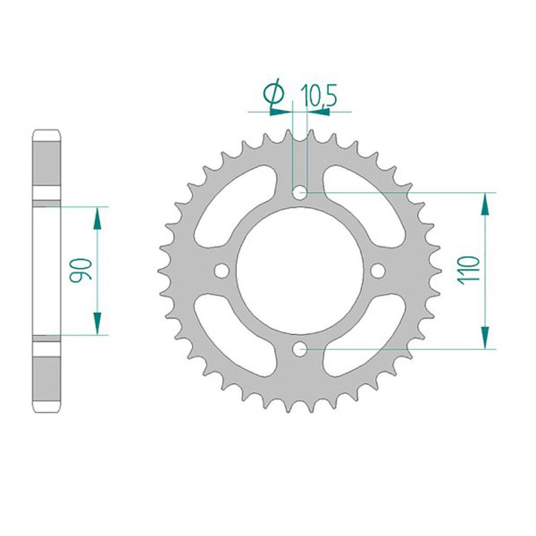 Kettenrad 12402-38 STAHL #530