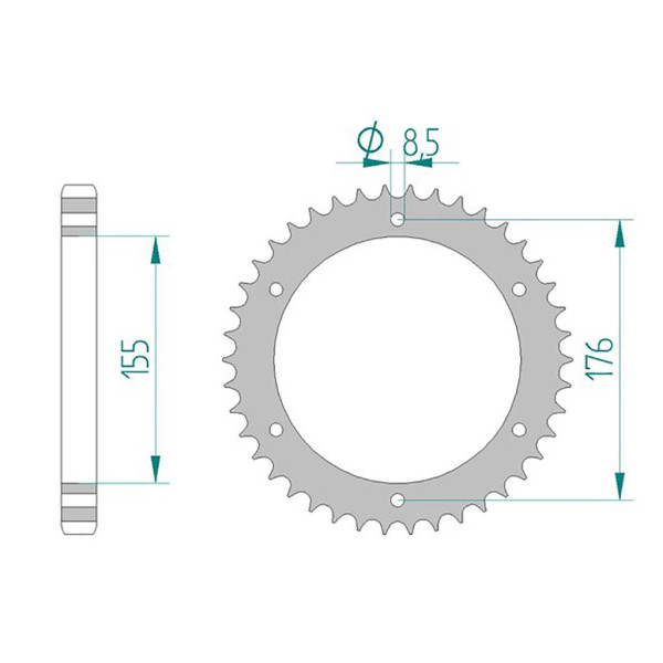 Kettenrad 86601-46 STAHL #530 46 Zähne