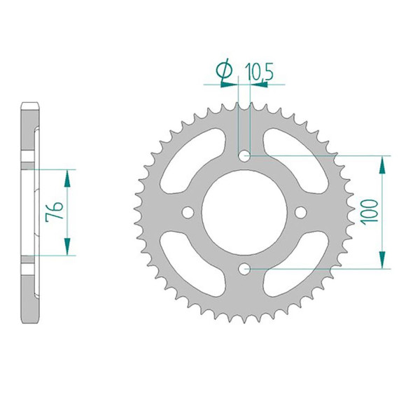 Kettenrad 14208-56 STAHL #428 56 Zähne