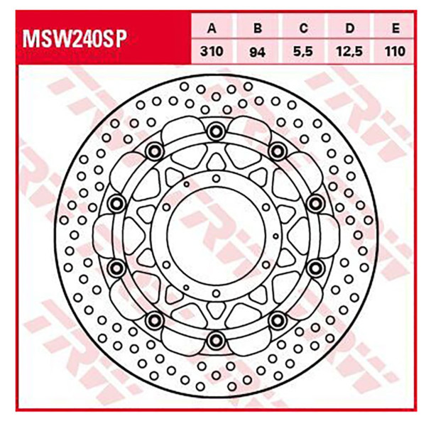 Bremsscheibe TRW MSW240SP 5,5 mm ohne ABE