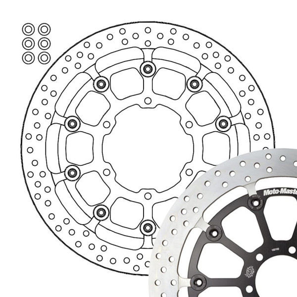 Bremsscheibe Moto-Master 314002 Halo T-Floater Racing Kit 320 - 6,0 mm