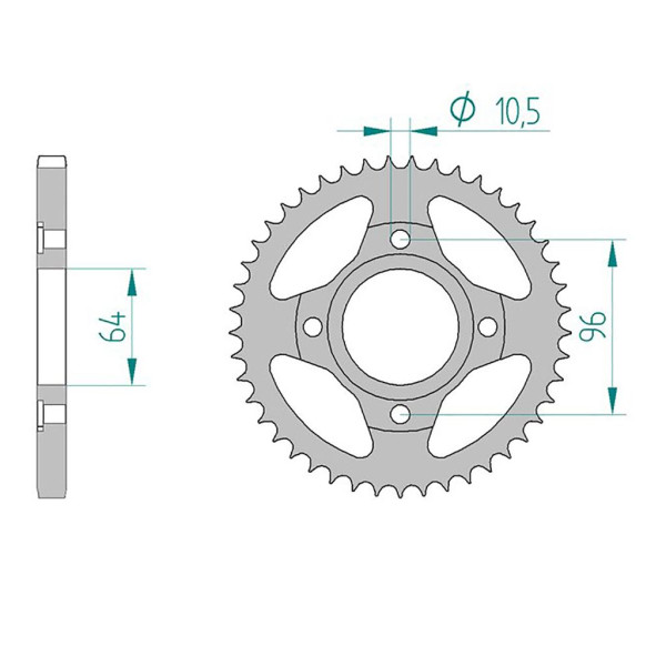 Kettenrad 10230-45 STAHL #428