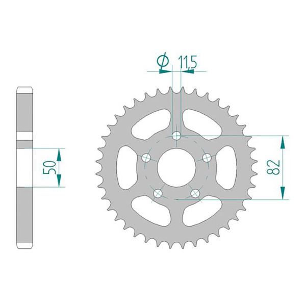 Kettenrad 92803-40 STAHL #530 40 Zähne