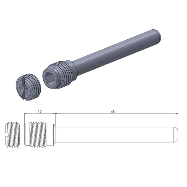 Bremsbelag Gleitstift Moto-Master 48 mm lang Edelstahl