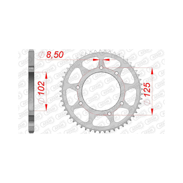 Kettenrad 41100-59 STAHL #420 59 Zähne