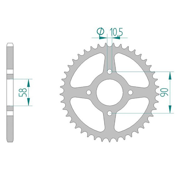 Esjot Kettenrad 10221-40 STAHL #520 40 Zähne 50-32032-40