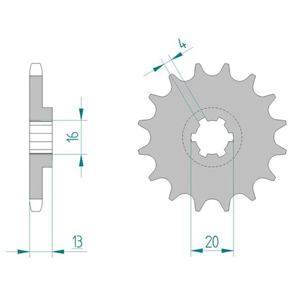 Ritzel 94117-16 #428 für TM 80/85 16 Zähne