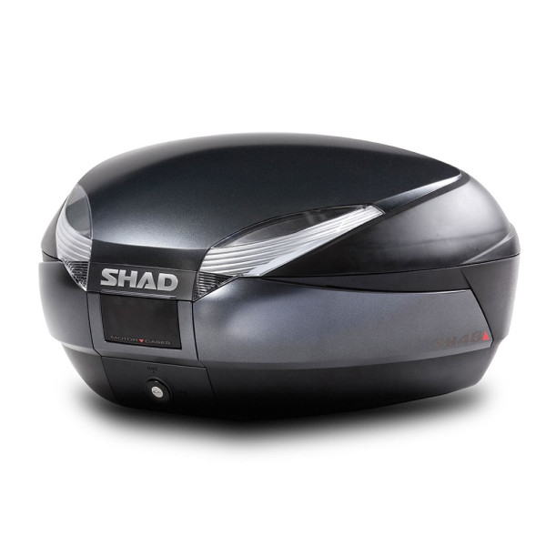 Topcase SHAD SH48 Dark Grey ohne Cover mit weißem Reflektor inkl.Haltepl.