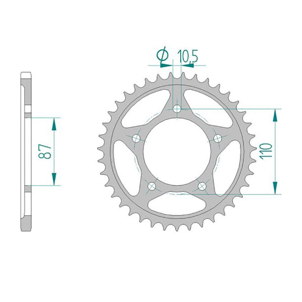 AFAM Kettenrad 14405-38 STAHL #520 50-32038-38