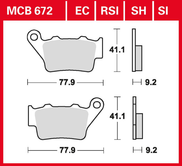 Bremsbelag TRW MCB672RSI Sinter Offroad Racing