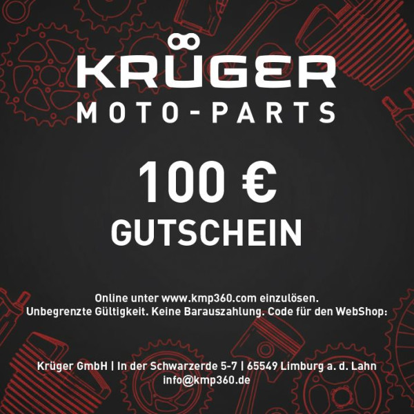 Krüger Moto-Parts Geschenk-Gutschein KMP360.de 100 EURO EKG-KMP-100