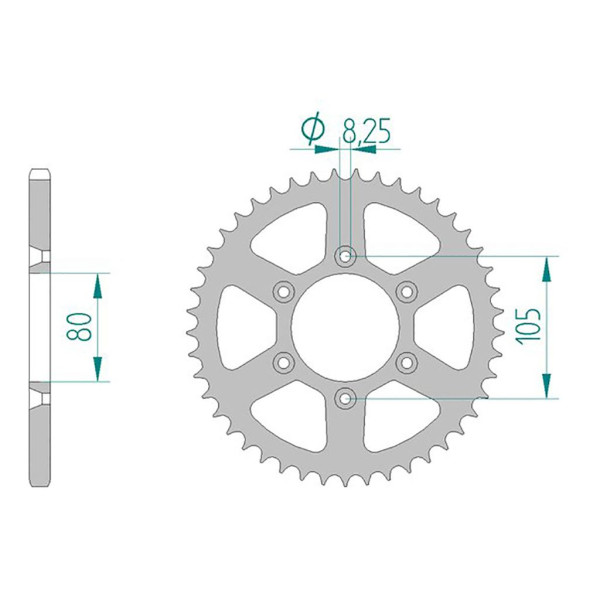 Kettenrad 35204-44 STAHL #520 44 Zähne