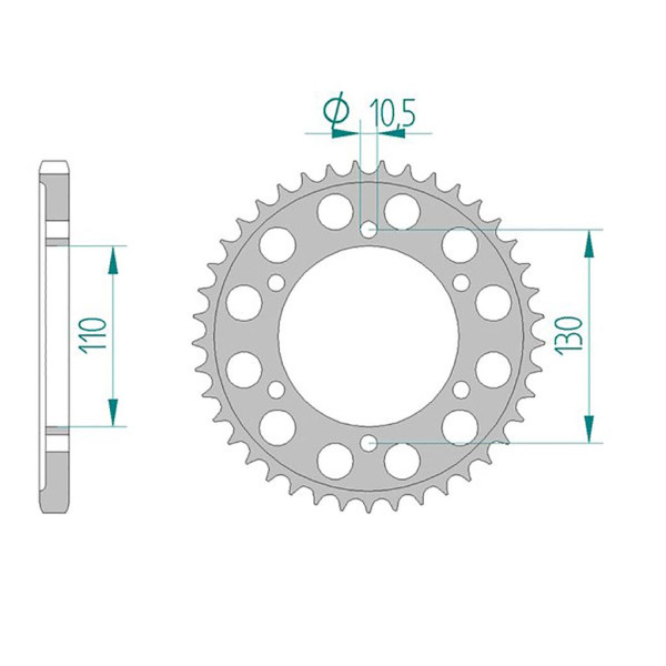 Kettenrad 13815-43 ALU #525 YZF R1 43 Zähne