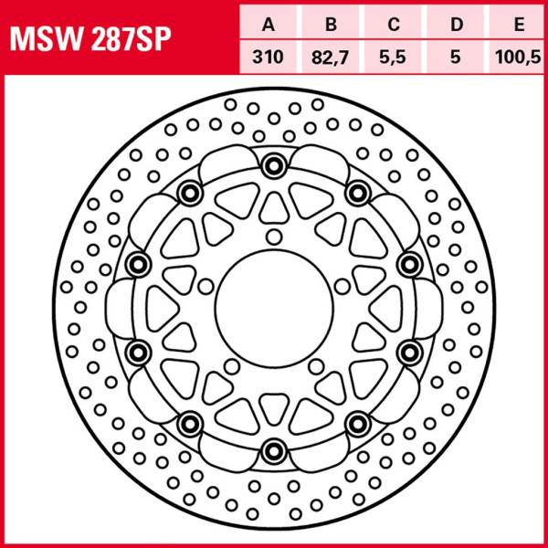 Bremsscheibe TRW MSW287SP 5,5 mm ohne ABE