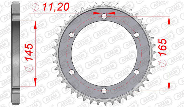 Kettenrad 10409-44 STAHL #525 44 Zähne