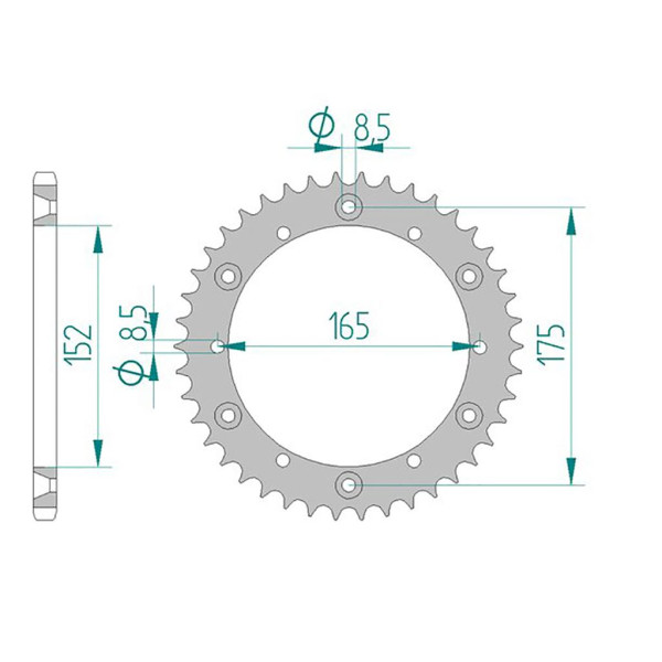 AFAM Kettenrad STAHL #520 43 Zähne 12500-43