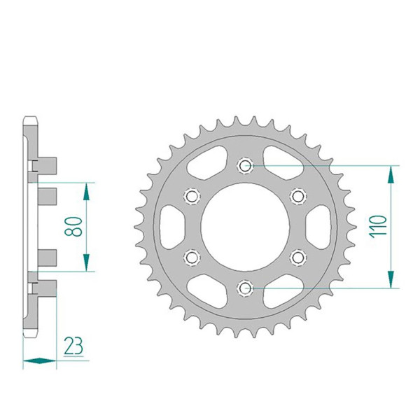 Kettenrad 35200-37 STAHL #520 37 Zähne