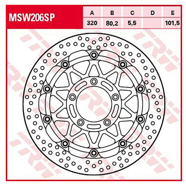 Bremsscheibe TRW MSW206SP 5,5 mm ohne ABE