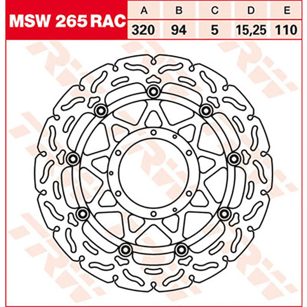 Bremsscheibe TRW MSW265RAC