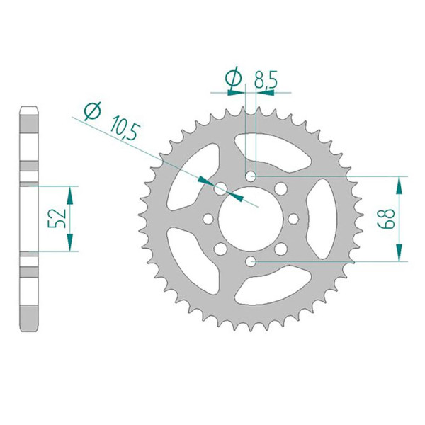 AFAM Kettenrad STAHL #428 43 Zähne 14101-43