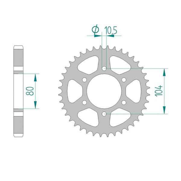 Kettenrad 16402-41 STAHL #530 41 Zähne