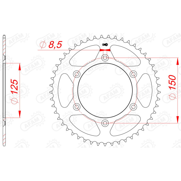 Kettenrad 71304-41 STAHL #520