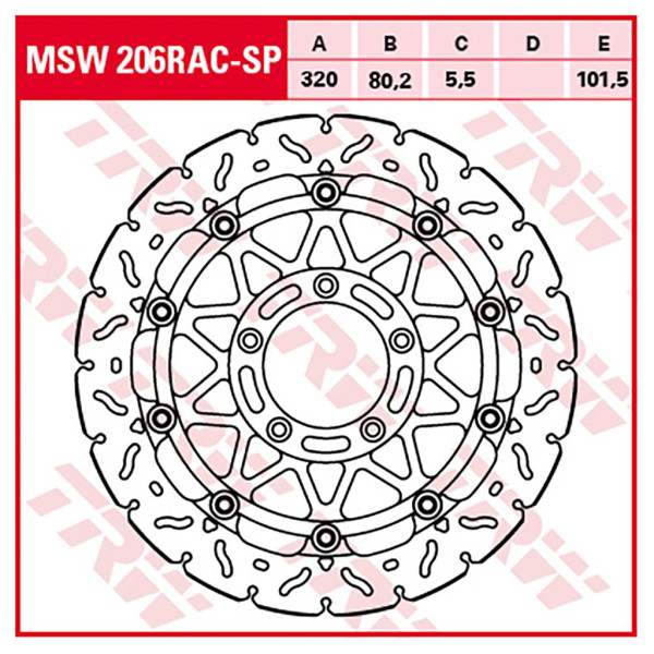 Bremsscheibe TRW MSW206RAC-SP 5,5 mm ohne ABE