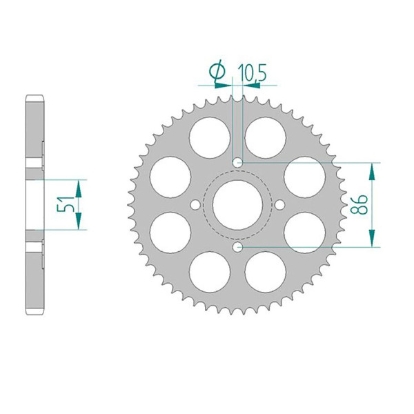 Kettenrad 11208-54 ALU #428