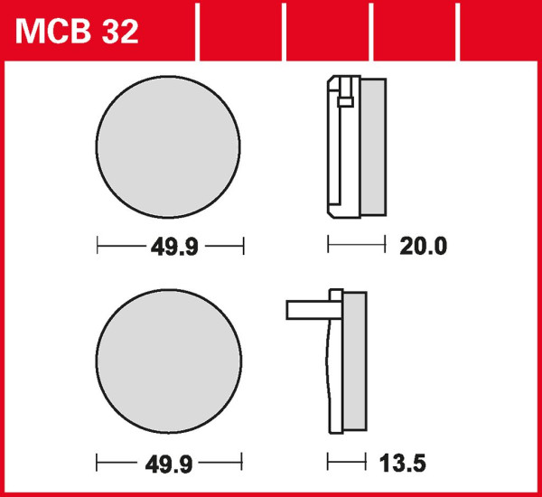 Bremsbelag TRW MCB32 organisch