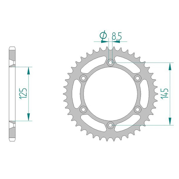 AFAM Kettenrad STAHL #520 44 Zähne 44202-44