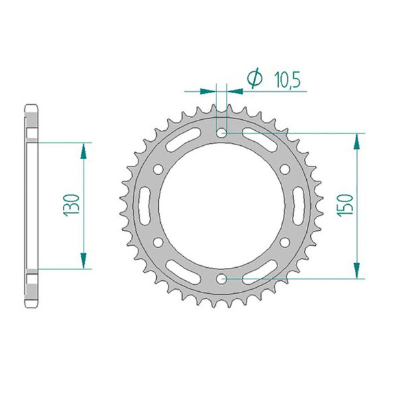 Kettenrad 10501-43 STAHL #520 43 Zähne