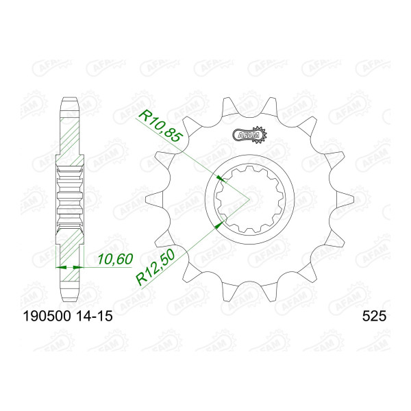 Ritzel 190500-14 #525 14 Zähne