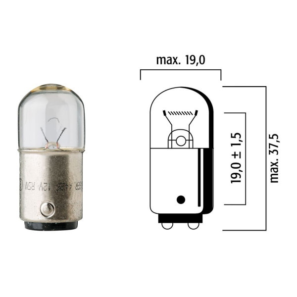 Lampen Flösser 12V 10W BA15d klar Kugelbirne 2-Phasen - 10er Box