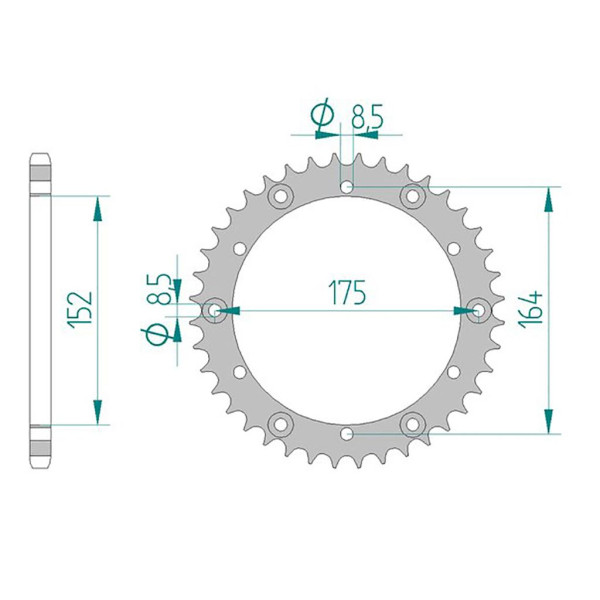 Kettenrad 13500-40 ALU #520