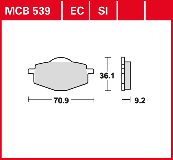 Bremsbelag TRW MCB539SI Sinter Offroad Belag